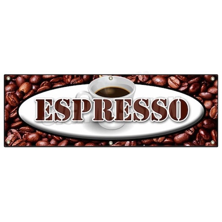 Signmission ESPRESSO BANNER SIGN coffee shop cafe beans cappuccino hot bar latte B-72 Espresso